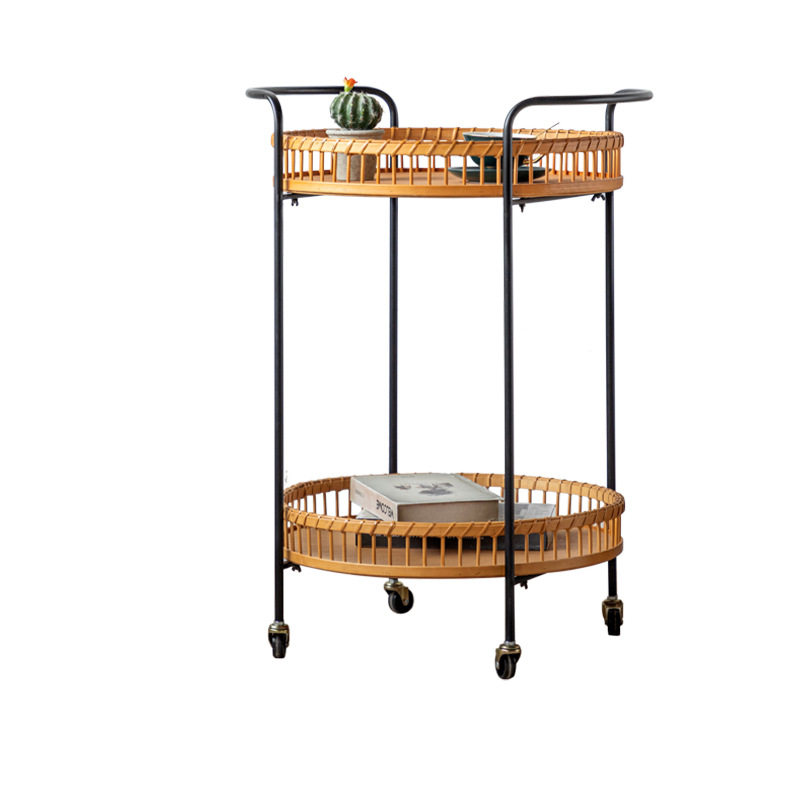 可移动茶几c推车置物架双层藤编带轮小桌子复古客厅小户型沙发边,家居饰品,装饰摆件,淘宝优惠券,粉丝福利购,淘宝优惠卷