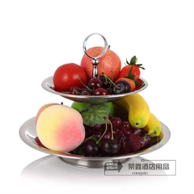 包邮欧式不锈钢水果盘创意u两层三层精致果盘干果盆蛋糕托盘点心,餐饮具,果盆/果盘/果篮,淘宝优惠券,粉丝福利购,淘宝优惠卷