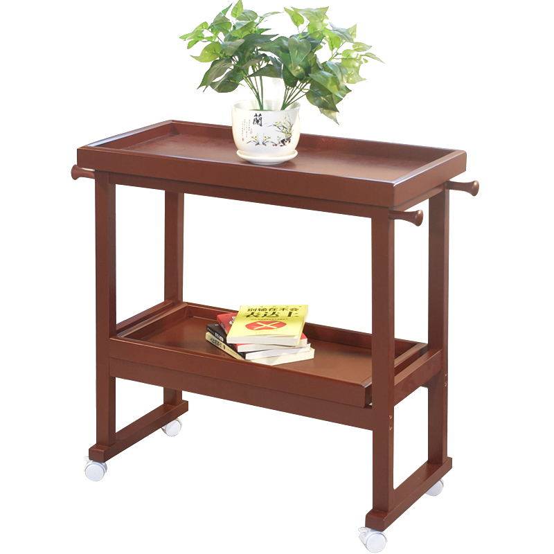 厨房餐厅置物架落地小推s车客厅卧室多层移动书架托盘收纳实木花,收纳整理,家用收纳手推车,淘宝优惠券,粉丝福利购,淘宝优惠卷