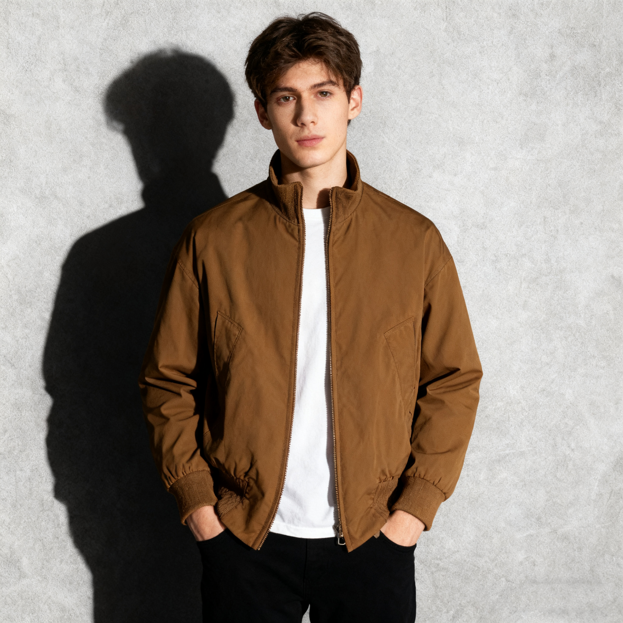 2025秋冬新款美式复古飞行员立领夹克男加绒加厚保暖休闲潮牌外套