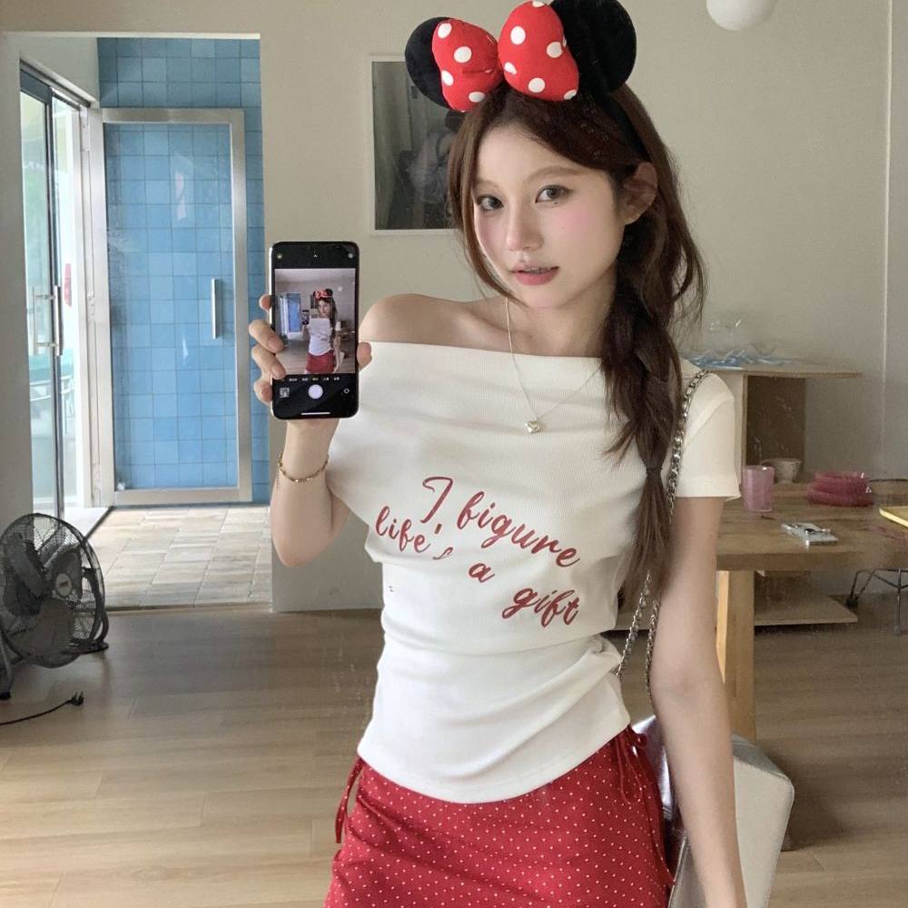 美式辣妹字母印花短袖T恤