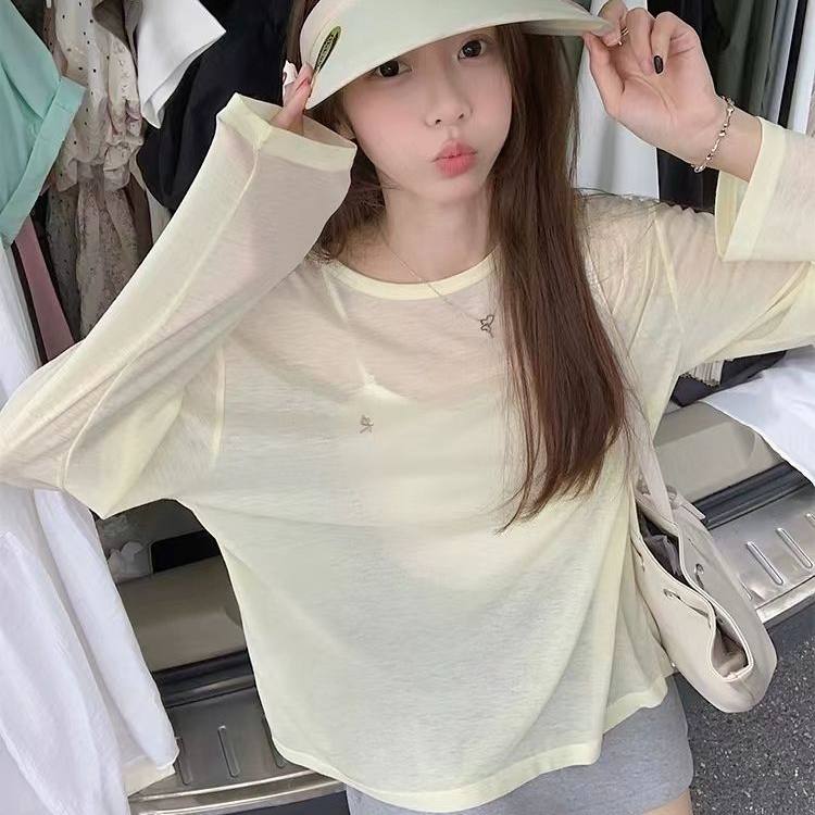 设计感开叉薄款防晒长袖T