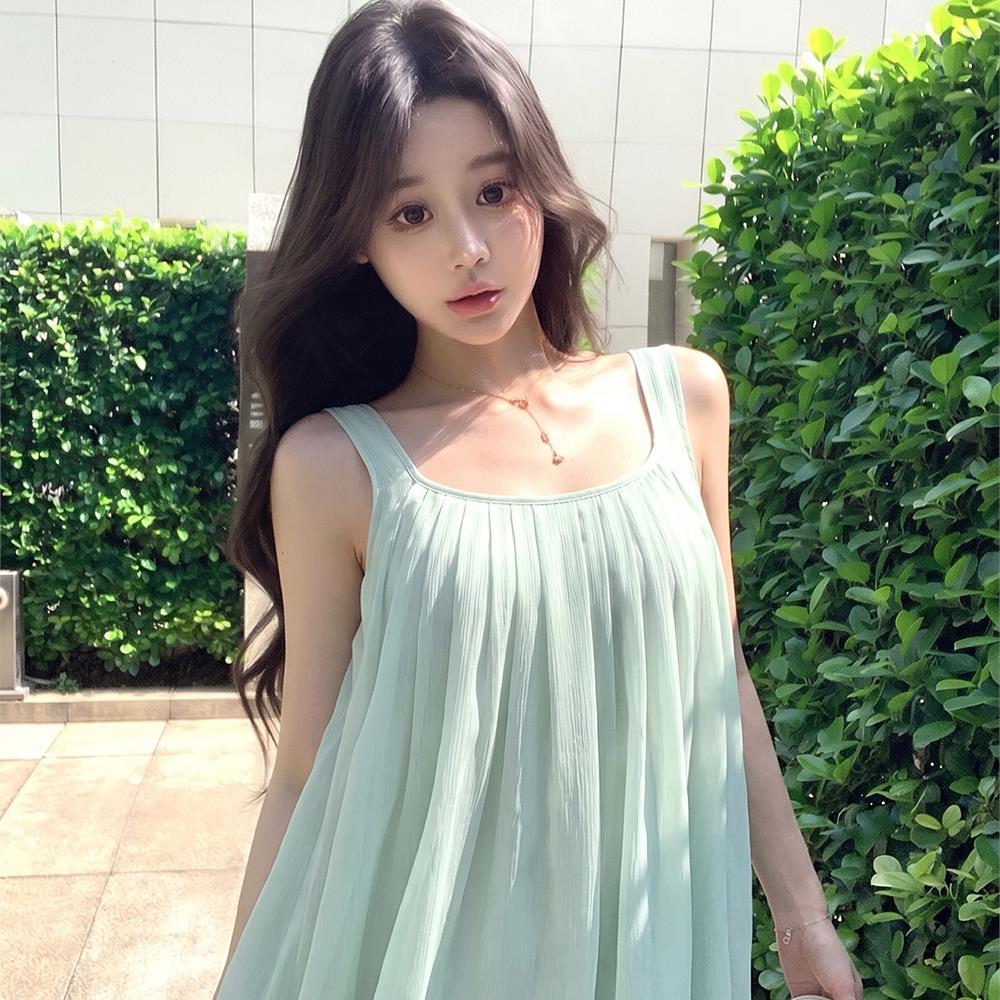 森系少女法式气质大圆领