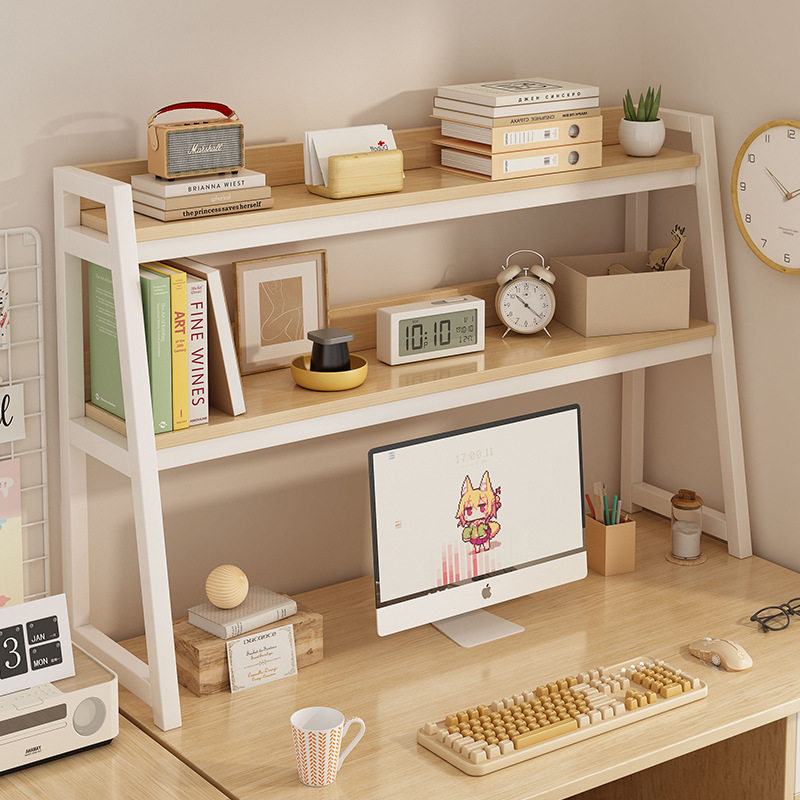 桌面置物架办公室书架学生宿舍书桌收纳架分层铁艺架子货架多层