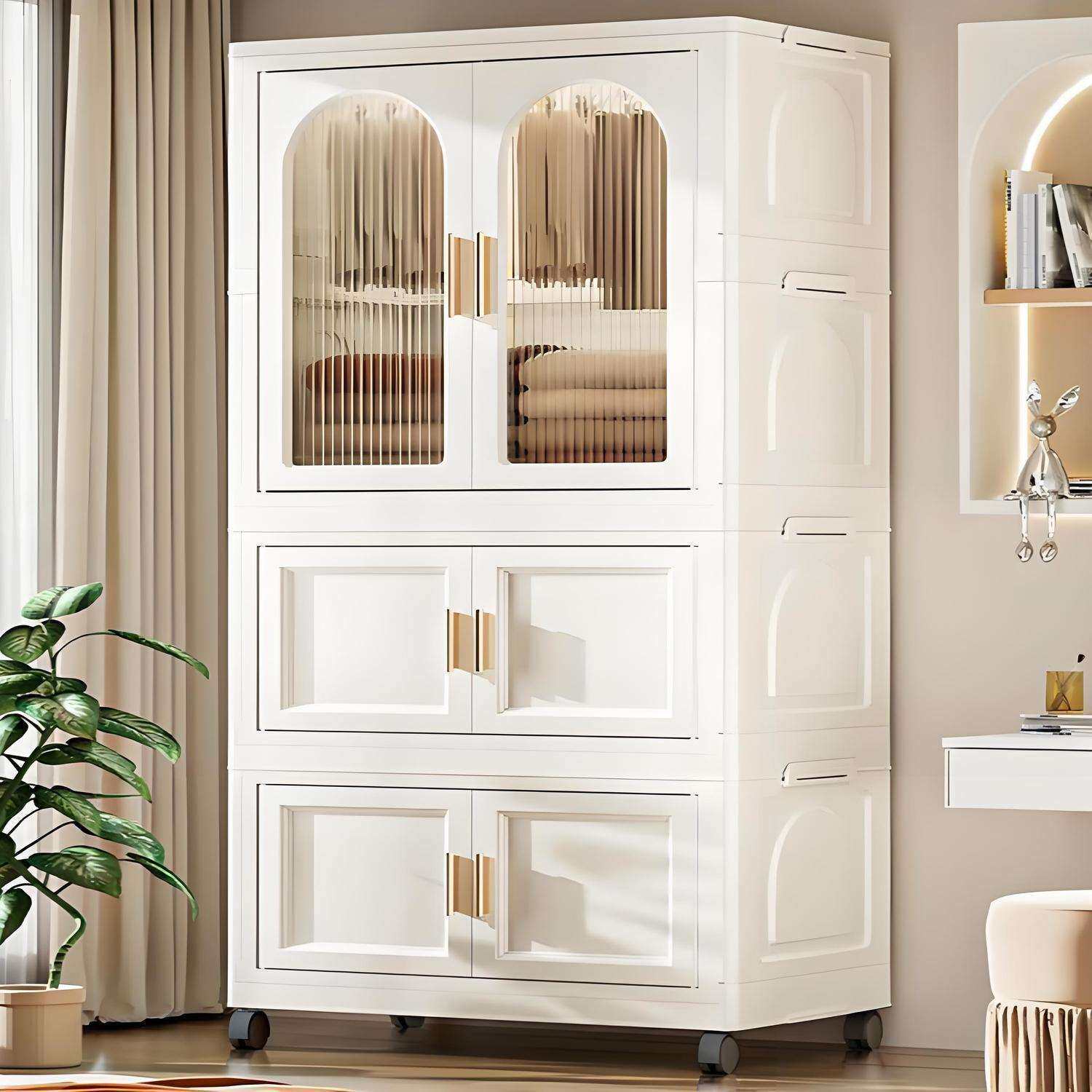 儿童衣柜整理收纳柜子免安装置物柜家用可折叠多层塑料储物柜