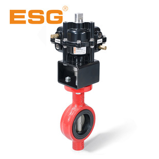 供应ESG气控蝶阀300系列不锈钢气动对夹式 蝶阀双作用青岛精锐厂家
