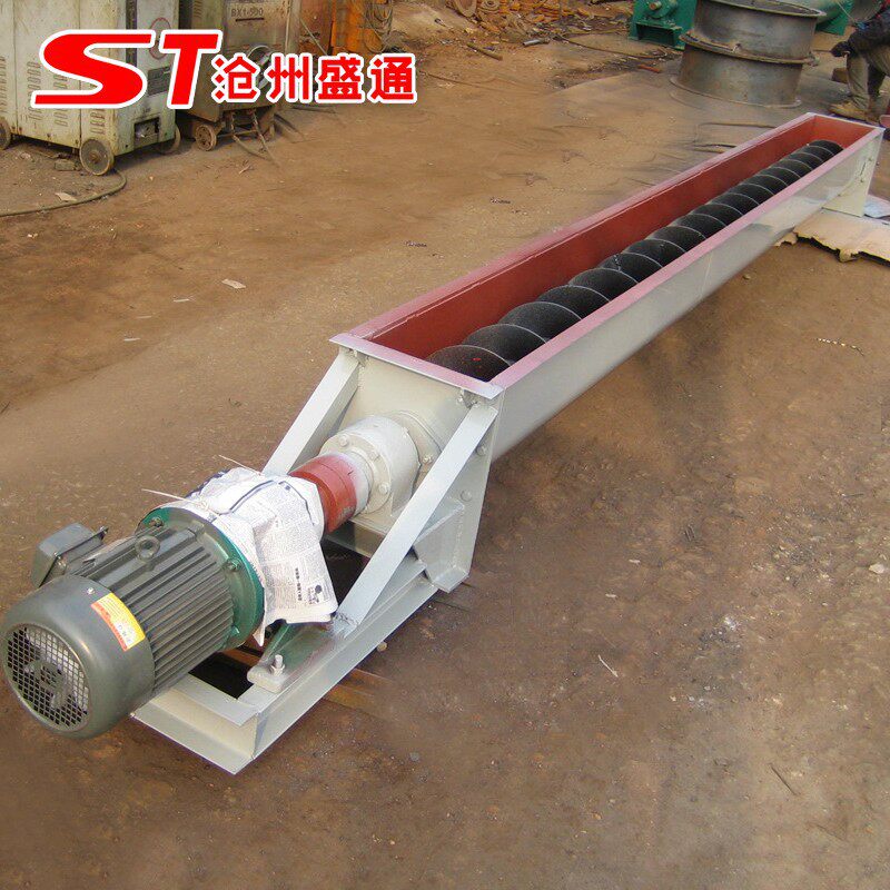 供应大型U型槽式螺旋输送机 带支架水平输送水泥用无轴上料绞龙