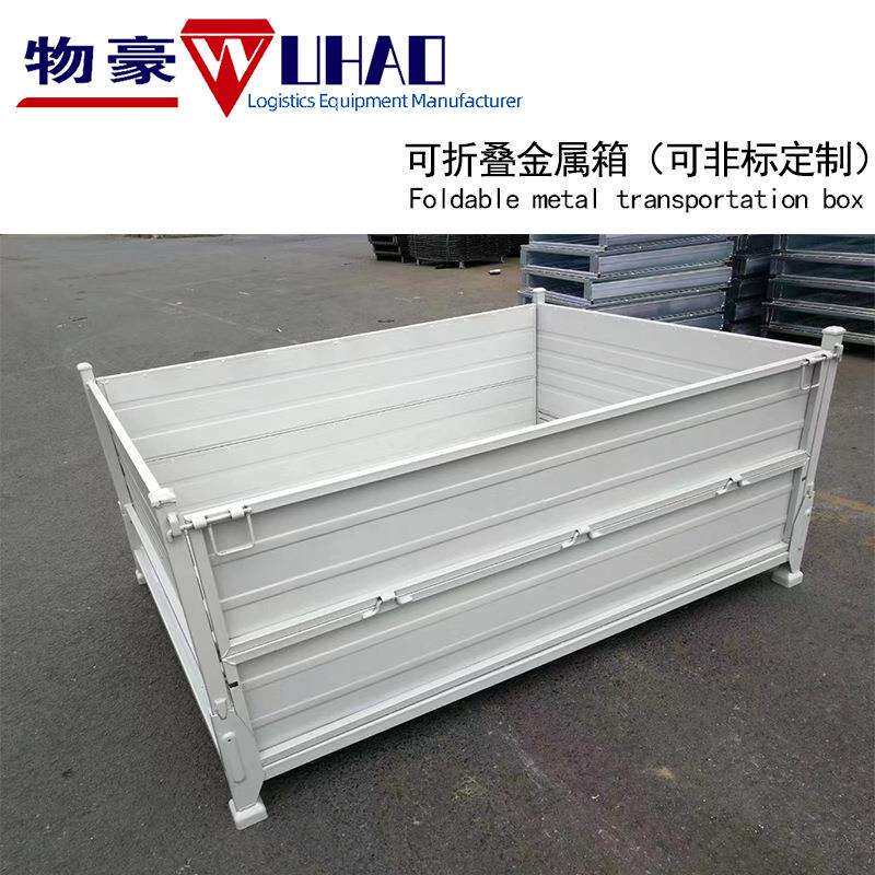 叉车用金属仓储笼物料周转储物铁箱广州折叠铁框生产