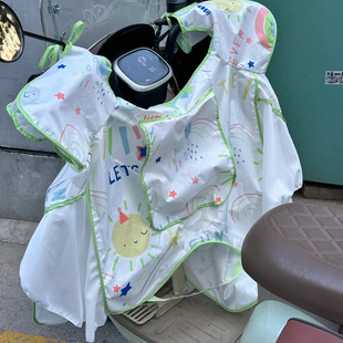 电动车亲子防晒挡风被夏季薄款防走光防水四季电瓶车新款防风罩