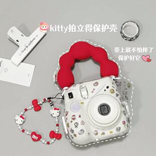 mini12拍立得保护壳挂绳HelloKitty水晶壳硬壳相机保护壳壳子配件