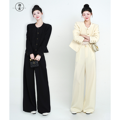 JIASU【雅典夜韵】25年早秋老钱百搭通勤出游小香风套装S545