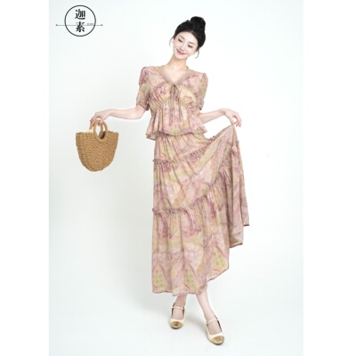 JIASU 【尼罗浮宫】夏季新款订制花色短袖印花套装 S476