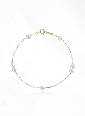 Akoya海水珍珠手链满天星18K金年轻款轻奢高级感百搭送女友礼物