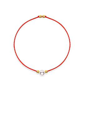 akoya珍珠手链18K金正圆海水珍珠手绳手串时尚高级送女友礼物