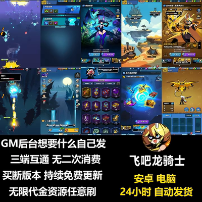 飞吧龙骑士割草手游无限内购资源买断安卓gm后台工具非单机版游戏