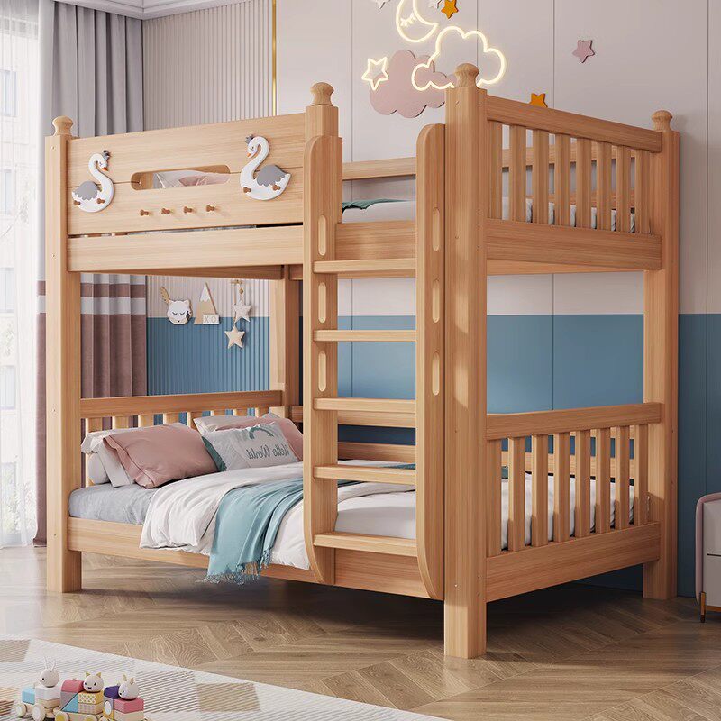实木上下床鹅掌楸木多功能小户型上下铺双层床儿童床子母床高低床