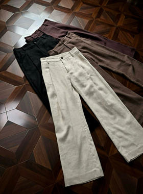 Oneer 70%高定亚麻A字西裤立体打褶剪裁 内里全包边 新贵奢华老钱