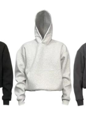 ONEER Boxy廓形短款480G宽松基础纯色落肩重磅牛奶丝连帽卫衣三色