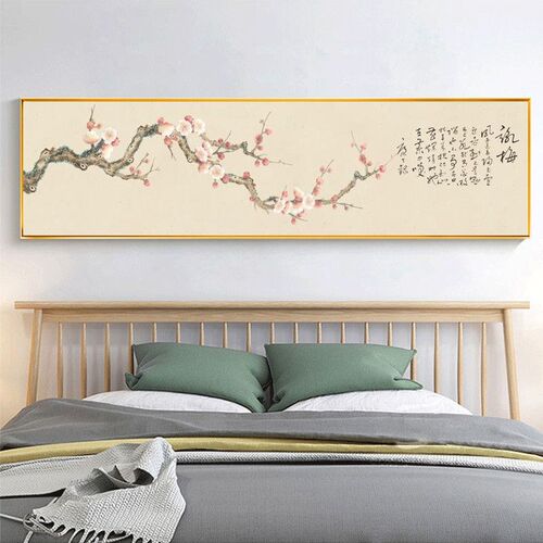 床头装饰画主卧i新款酒店卧室背景墙壁画中式次卧1.5米床房间挂画