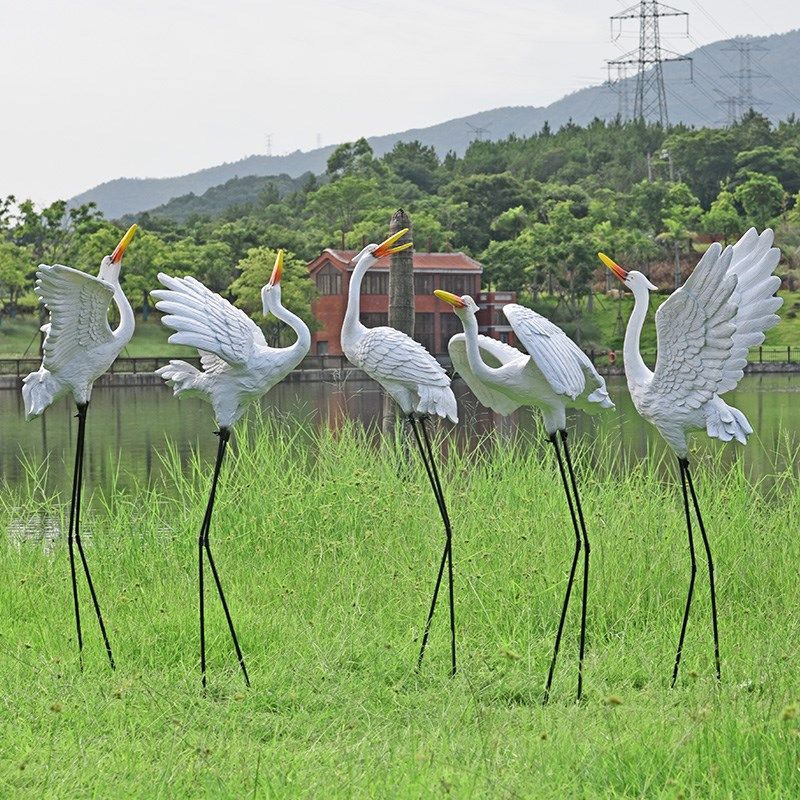 仿真户外白鹭雕塑摆件玻璃钢水z池塘白鹤装饰花园林鸟景观仙鹤模,家居饰品,户外/庭院摆件,淘宝优惠券,粉丝福利购,淘宝优惠卷