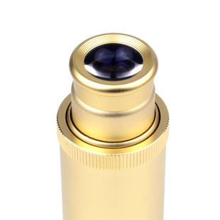 复古加勒比海盗伸缩抽q拉单筒望远镜高倍高清便携式铜质袖珍小型