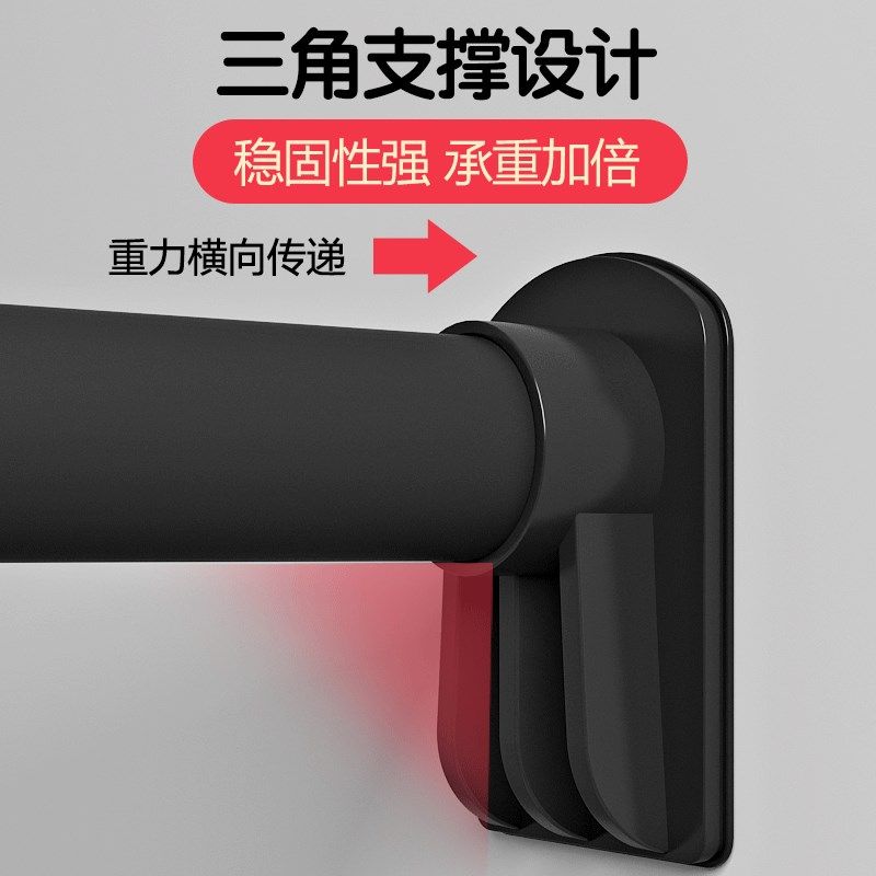 免打孔加粗伸缩窗帘杆罗马杆晾衣杆卫F生间浴帘杆阳台衣柜挂衣直