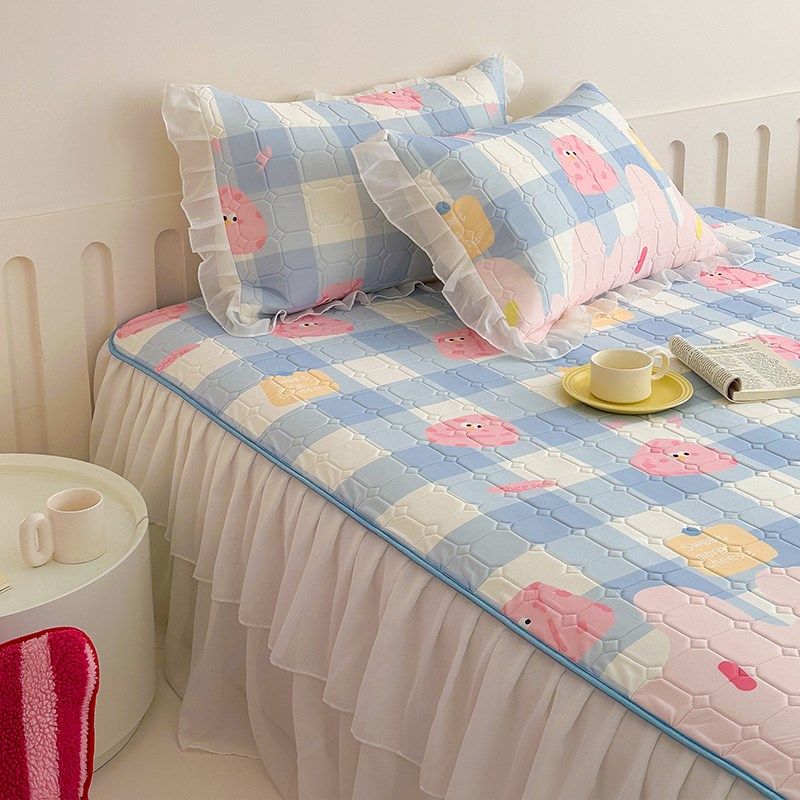 仙美缦纱床裙款乳胶凉席1.5m1.8米三件套少女心T可爱凉感丝空调被,床上用品,乳胶席,淘宝优惠券,粉丝福利购,淘宝优惠卷