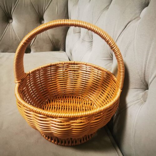 塑料仿藤手工编织k手提篮鸡蛋筐买菜篮水果收纳筐客厅创意篮子包