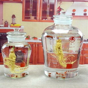 广口磨砂泡酒瓶10斤20 5高硼硅玻璃人参白酒P坛酵素密封罐葡萄酒