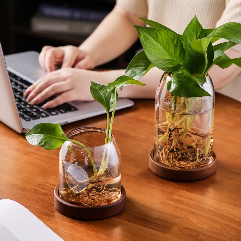 复古玻璃小花瓶家用电视柜水培插花器摆件办N公室桌面精致绿植花,家居饰品,花瓶,淘宝优惠券,粉丝福利购,淘宝优惠卷