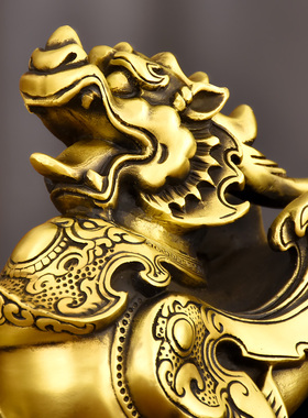 遇铜成器 纯黄铜貔貅摆件家居装饰品客厅办公室招开业礼品摆件