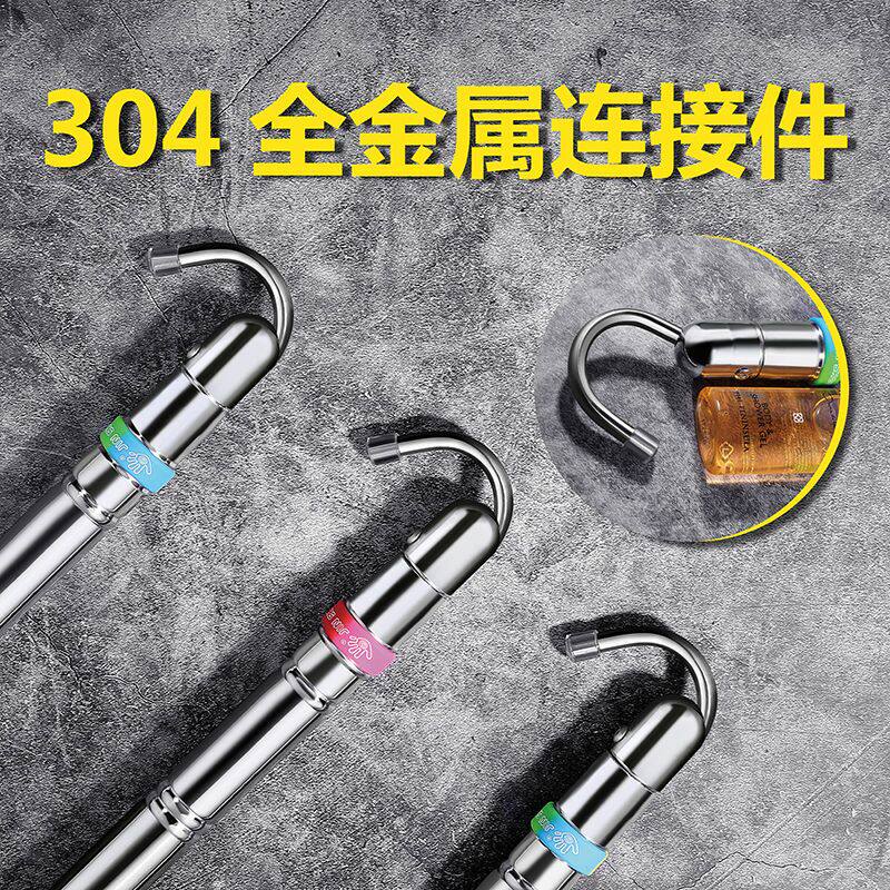 阳台伸缩晾衣杆晒被子神器衣架单杆折叠隐形家用床单挂钩不锈钢