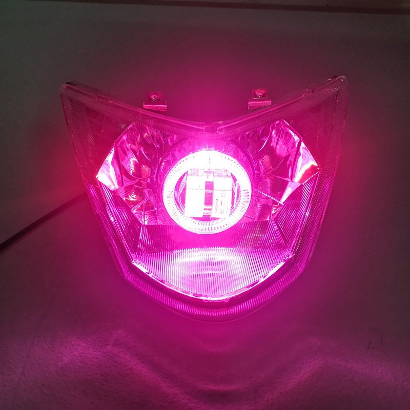 摩托车配件改装GY6三阳鬼火一代天使眼LED白光大灯前大灯总成