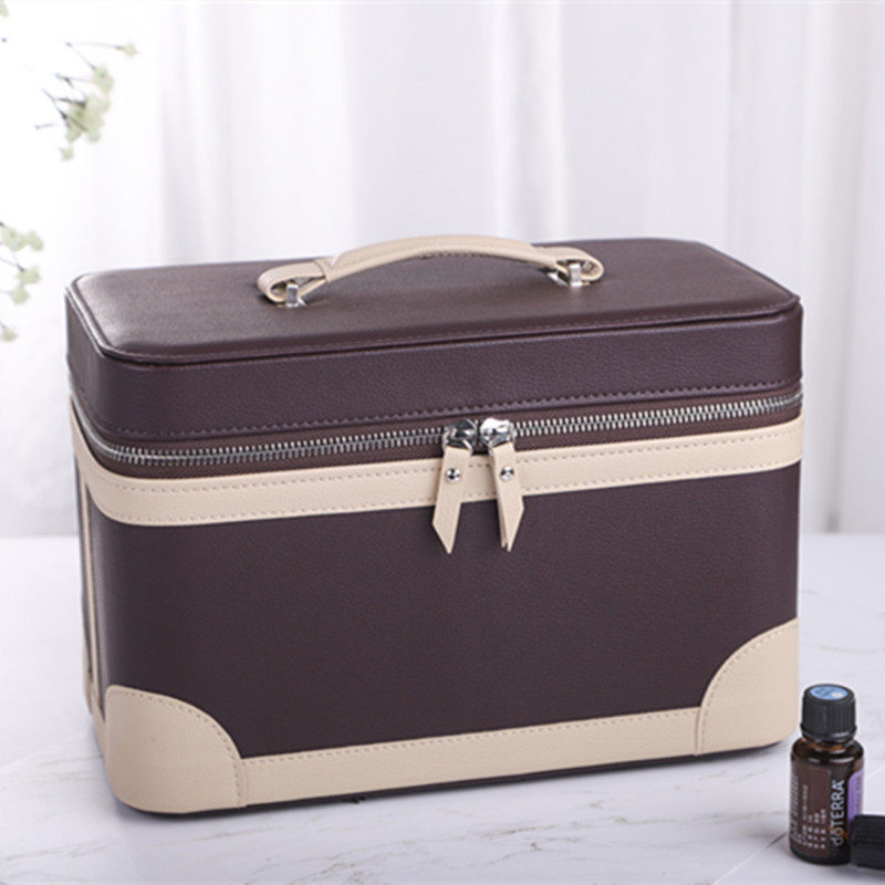出口 多特瑞精油收纳包便捷抗震大容G量香水口红高档皮精油箱盒子