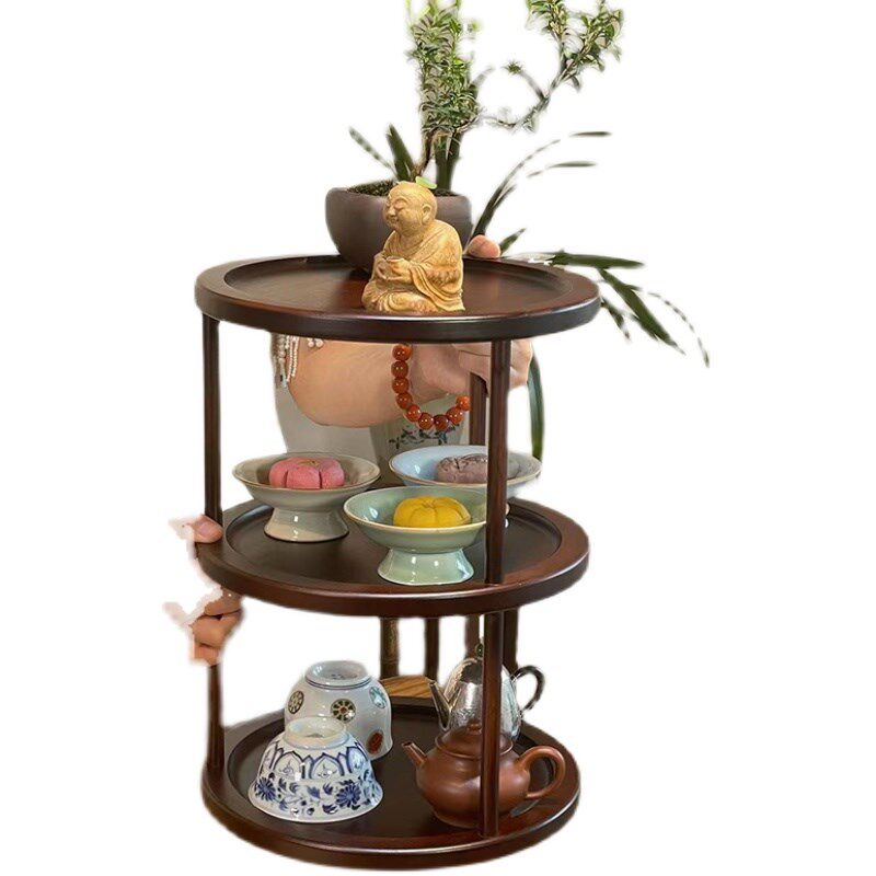 高山楠竹手工博古架茶具收纳架点心架子J可旋转茶壶架多层三层果,餐饮具,茶道/零配,淘宝优惠券,粉丝福利购,淘宝优惠卷