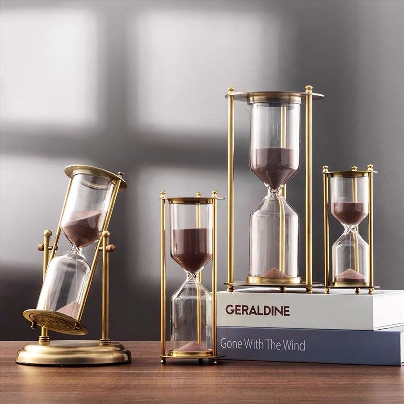 复古轻奢沙漏计时器30分钟办公A室桌面创意金属摆件客厅家居装饰,家居饰品,装饰摆件,淘宝优惠券,粉丝福利购,淘宝优惠卷