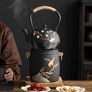 铁壶煮茶壶铸铁壶家用p泡茶壶碳火炉电陶炉器具户外烧水壶围炉煮