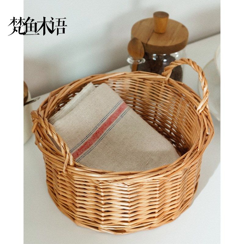 梵鱼藤编收纳篮厨房姜蒜收纳筐圆形桌面杂物O鸡蛋编织储物筐子家,收纳整理,其他收纳篮,淘宝优惠券,粉丝福利购,淘宝优惠卷