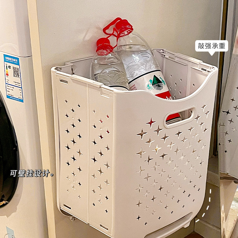 双层脏衣篮可折叠家用卫生间宿舍推车洗I衣篮壁挂收纳筐置物架神