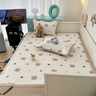 A类900D爱心郁金香冰藤凉席1.A5米1.8m少女心可机洗空调软席三件