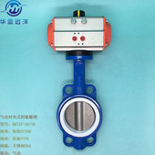 气动对夹式 OD671F 软密封中线蝶阀 16P 不锈钢304阀板四氟蝶阀