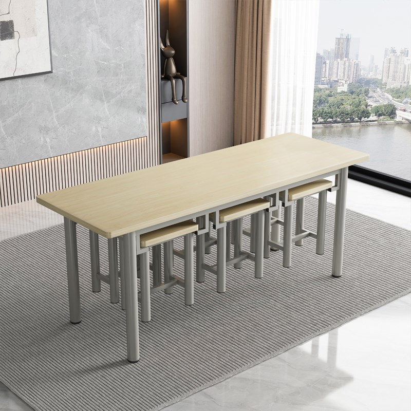 员工食堂餐桌椅组合m挂凳快餐厅店商工厂4人6人8人学校组合款面馆