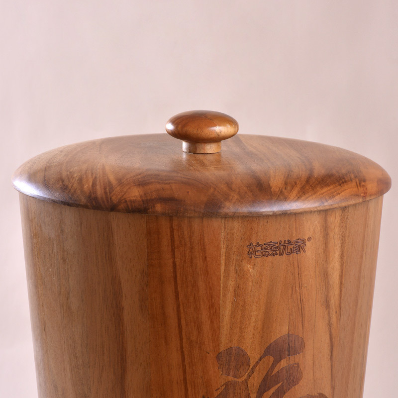 家用米桶储米箱实木米o桶杂粮桶10kg15kg面粉桶储米箱密封防虫防