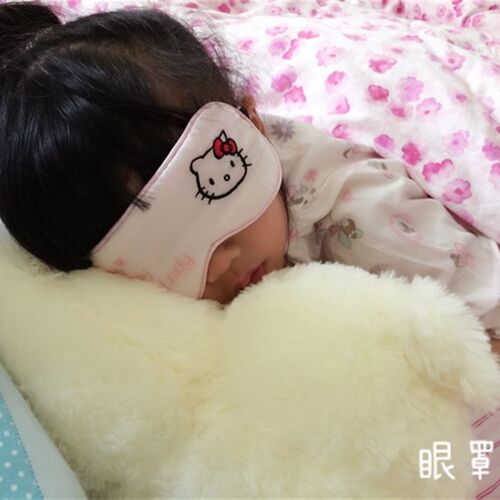 可爱卡通0-e12岁宝宝睡觉幼儿园午休遮光助睡眠儿童真丝眼罩可调