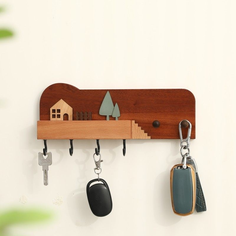 可爱钥匙钩木质收纳n架置物玄关壁挂入进户门口创意墙面装饰挂钩,收纳整理,挂钩/粘钩,淘宝优惠券,粉丝福利购,淘宝优惠卷