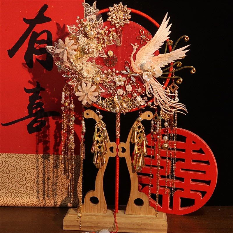 中式团扇diy材料包成品新w娘结婚出嫁龙凤秀禾服手捧花束双面双圈,家居饰品,工艺扇/团扇/喜扇/折扇,淘宝优惠券,粉丝福利购,淘宝优惠卷