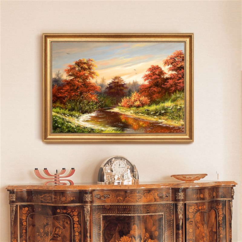 黄金满地客e厅装饰画餐厅墙面装饰壁画玄关走廊油画入户挂画风景