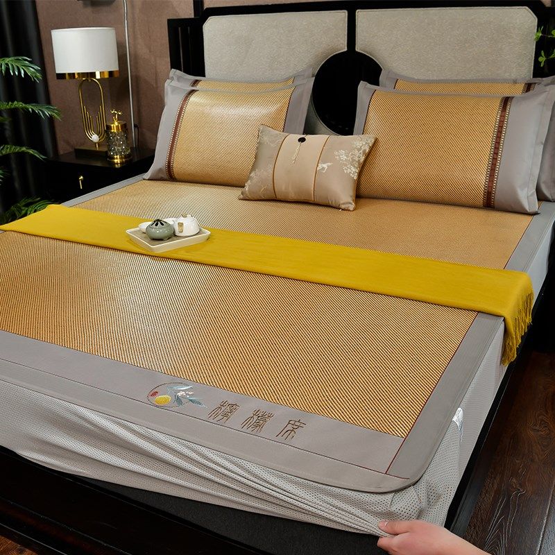 夏季床笠b款冰藤席三件套凉感冰丝软席空调席子家用单双人亲肤凉,床上用品,藤席,淘宝优惠券,粉丝福利购,淘宝优惠卷