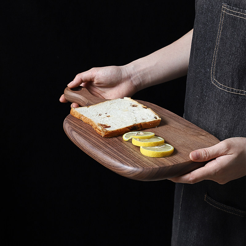 牛排餐盘日式黑胡k桃木切菜板家用实木砧板披萨板整木水果面包托,厨房/烹饪用具,砧板/菜板,淘宝优惠券,粉丝福利购,淘宝优惠卷