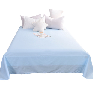 床单单件全棉家用夏季 柔x软男夏女蓝色天蓝色水蓝纯棉淡蓝浅 薄款